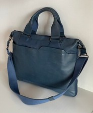 Elegante  lussuosa  borsa tracolla  espandibile in pelle  blu  Piquadro