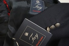 Giacca da viaggio Fay blu navy tessuto 100% lana cappotto sportivo giacca tg 40 NUOVISSIMA