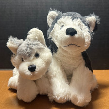 Ganz Webkinz Ikea grigio e bianco Husky piccolo pacchetto lupo morbido peluche set di 2