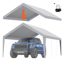 VEVOR Carport Tenda da Garage PE Tenda Garage Tenda da Magazzino Capannone 610X396Cm Grigio