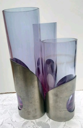 Trio vasi vintage peltro - vintage, e