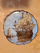 Piattino miniatura porcellana Limoges Veliero diametro cm 10