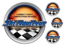Adesivo rotondo sci nautico corretto barca da corsa artigianato - targhetta con nome