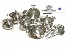 Batteria Pentole 18 Pz. Bavaria Collection Elegance Acciaio Inox 18/10 Induzione