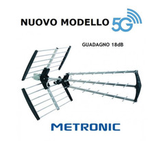 ANTENNA TV 5G DIGITALE TERRESTRE UHF 39 ELEMENTI 18DB FILTRO 5G metronic 414035