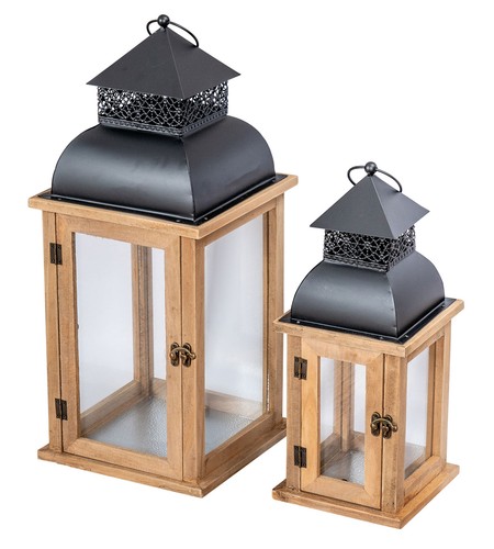 Set lanterne marrone bianco - set,