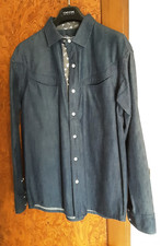 HARD ROCK CAFE MARSIGLIA CAMICIA JEANS DENIM NUOVA RICAMATA