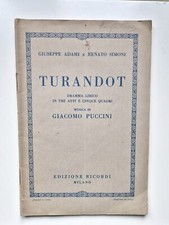 TURANDOT - G. Puccini. Libretto d'opera