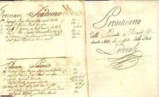 1810 ca FERRARA Entrate e uscite casa Giovanni LECCIOLI