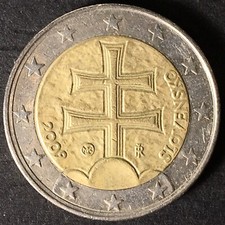 Moneta 2 Euro € 2009 Slovensko Doppia Croce Slovenia circolata rara collezione