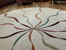 Tappeto rotondo trapuntato a