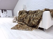 Vero Canadese Martora Pelliccia Copriletto: Ocelot Motivo Coperta, Lusso Glam