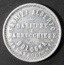 GETTONE FABRIZI ALBERTO BARBIERE BOLOGNA 1930 cent. 50 OLD TOKENS ANCIENS JETONS