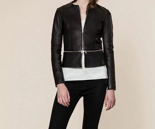 Giacca blazer pelle con zip - giacca,