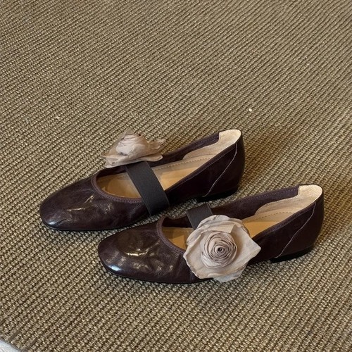 Women leather floral mary - leather,