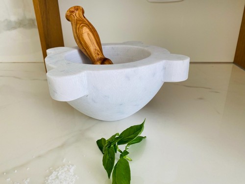 Mortaio marmo bianco - marmo,