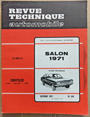 Revue technique chrysler 160 - technique,