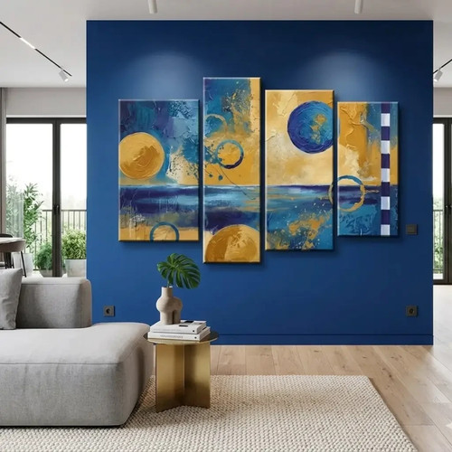 Quadri moderni astratto blu - blu, e
