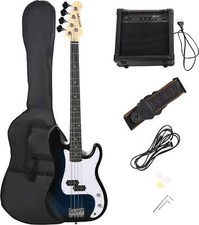 Basso Elettrico 4 Corde Amplificatore 15W Borsa Tracolla e Plettri  DecHome