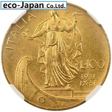 Italia 1931 Vittorio Emanuele III moneta oro 100 lire NGC MS63