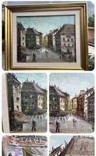 quadro dipinto a olio su tela Parigi Firmato Rudolf