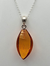 Pendente In Ambra 925 Argento