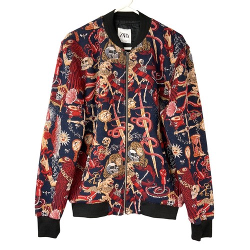 Giacca bomber zara rosso navy - giacca,