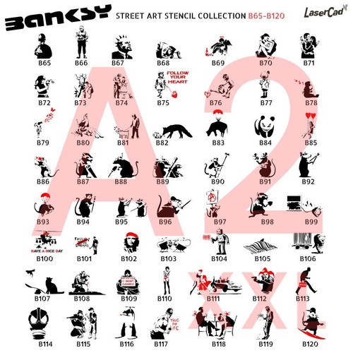 Stencil banksy in - stencil, (b65-b120)