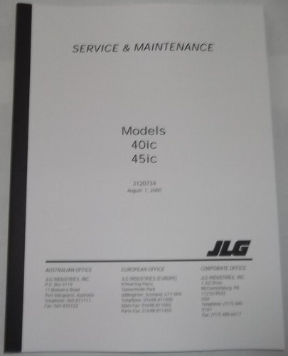 Jlg 40ic 45ic manuale officina - 45ic,