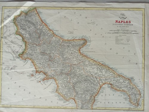 Mappa antica naples - mappa, northern