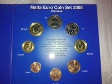 Euro Malta 2008 Serie divisionali in confezione Zecca con 2 foglietti filatelici