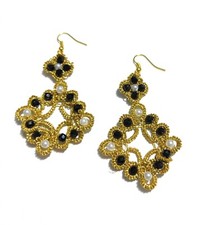 orecchini donna chiacchierino oro con perle di Majorca fatti a mano