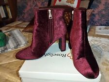 Scarpe Tronchetto Velluto Rosso Damascato