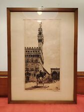 Antonio Carbonati Palazzo Vecchio Firenze Acquaforte Toscana Incisione Stampa