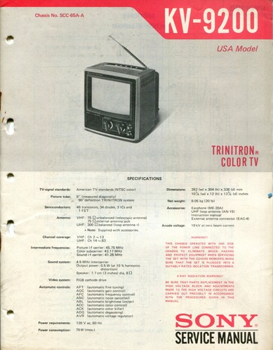 Sony 9200 trinitron a - sony,