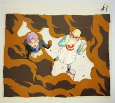 Dragon Ball GT Rodovetro Anime Cel con Douga Trunks e Dottore A1