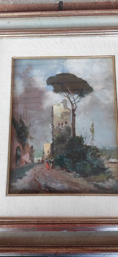 Quadro antico olio cartone - antico, su