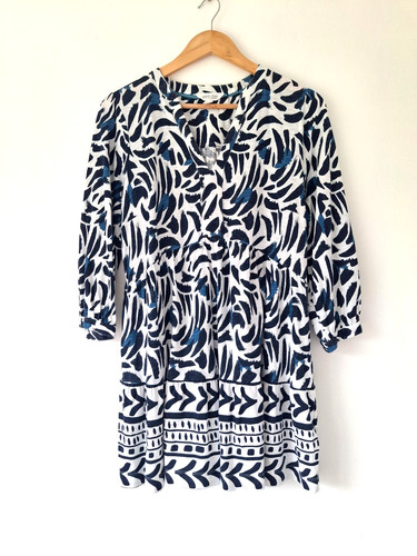 Blusa tunica cotone - , blu