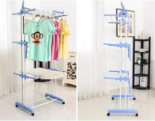 Stendibiancheria stendino pieghevole in acciaio grigio stendi panni da pavimento