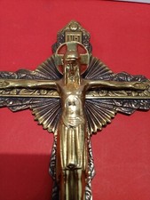 Vecchio crocifisso in metallo dorato - anni '40 - Francia