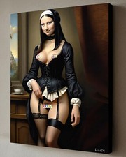 Splendido nudo Monna Lisa seno arte stampa su tela originale arte nuda 40x30 cm nudo
