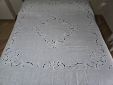 Copriletto lino Bellora ricamo intaglio a macchina  king size 280x295 cm