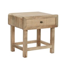 Comodino legno e rattan