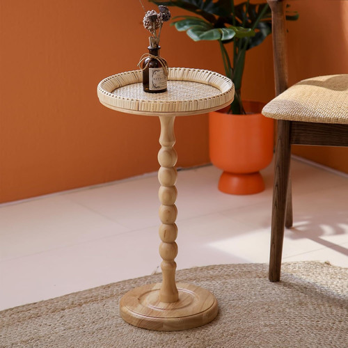 Tavolino rotondo rattan - tavolino, in