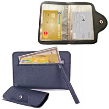 Portafoglio da donna in pelle pochette porta carte di credito portamonete nero