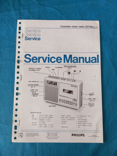 D3730 cassette clock radio - d3730,