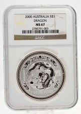 1 oz argento Lunar 1 drago