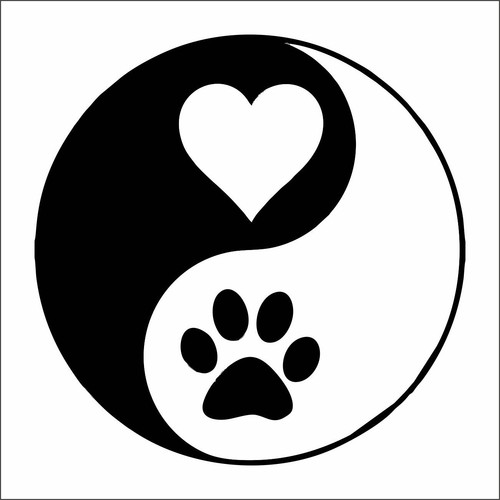 Adesivo yin yang zampa - adesivo,