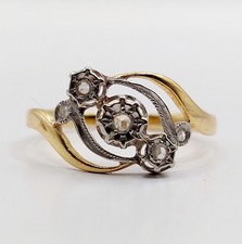 Anello antico oro 18k, platino