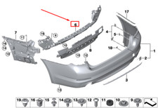 Guide de pare-chocs central arrière BMW 5 Touring G31 51127387313 NEUF ORIGINAL